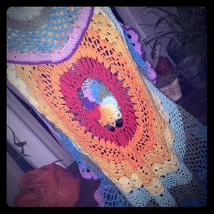 Crochet rainbow vest